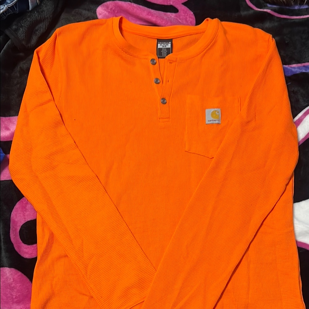 Carhartt Men's Orange Long Sleeve Shirt